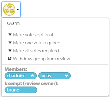 Group Reviewer Dropdown Menu image