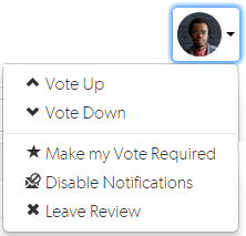 You are a Reviewer but You have not Voted, User Avatar Drop-down Menu image