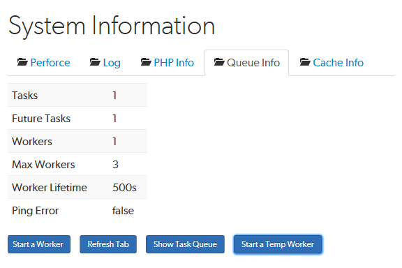 Image of the Queue Info tab